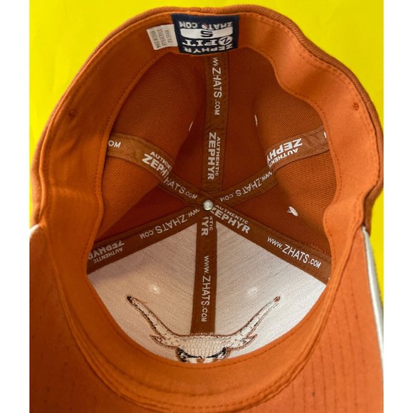 Texas‎ Longhorns Mens Small Cap NCAA Zephyr Embroidered Baseball Hat Brown Logo - Picture 4 of 6